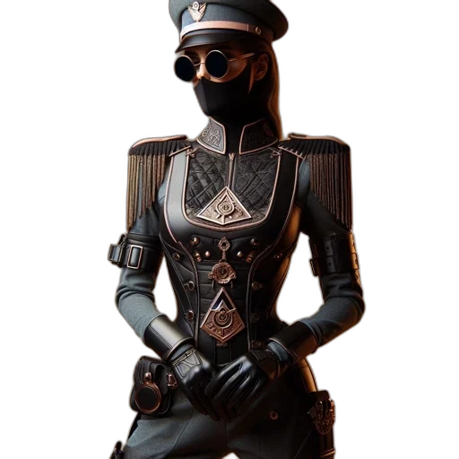 robot, mask, staff, dress transparent PNG cut-out