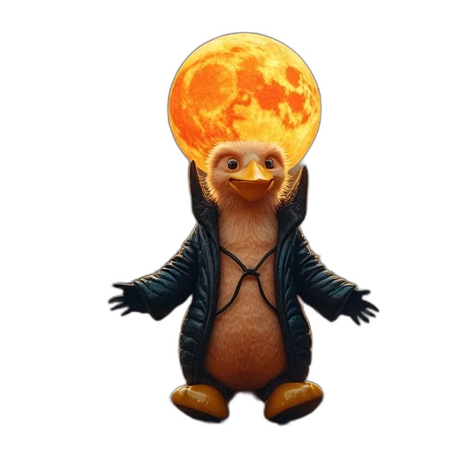 jacket, creature, dragon, staff transparent PNG cut-out