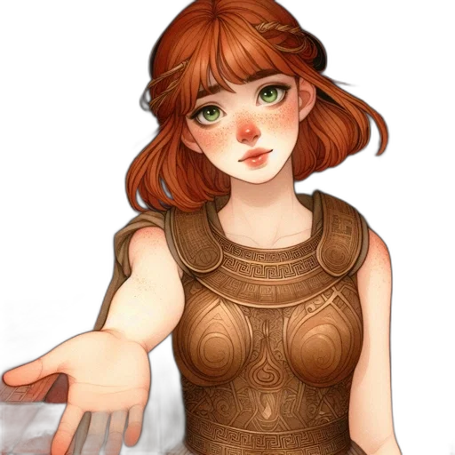 dress, staff, face, jewelry transparent PNG cut-out