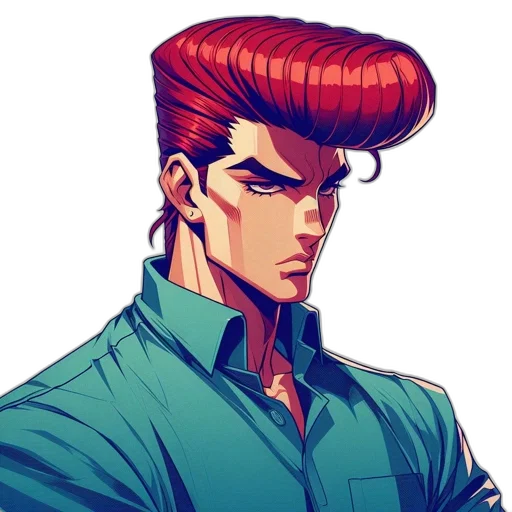 hair, jacket, face, staff transparent PNG cut-out