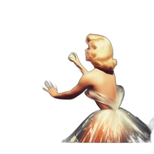 dress, hair, creature, 3d render transparent PNG cut-out