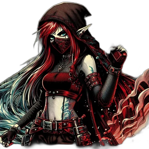comic book art, concept art, fantasy art, cyberpunk transparent PNG cut-out