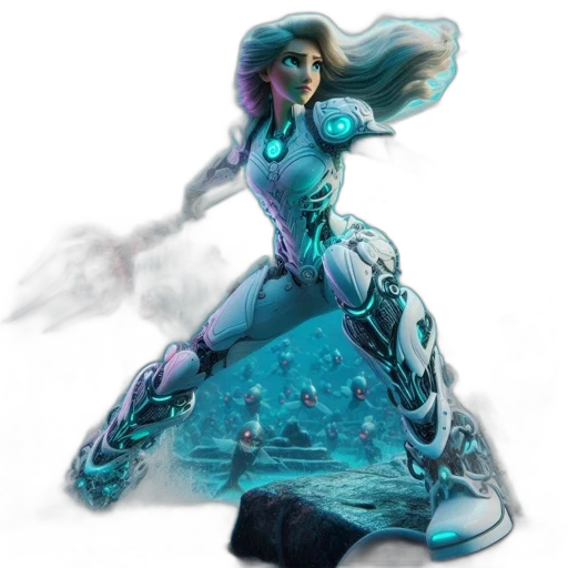 dress, sword, staff, fantasy art transparent PNG cut-out