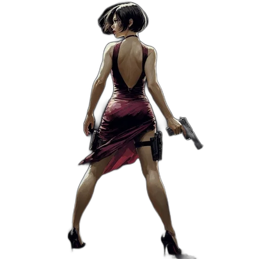 dress, weapon, staff, concept art transparent PNG cut-out