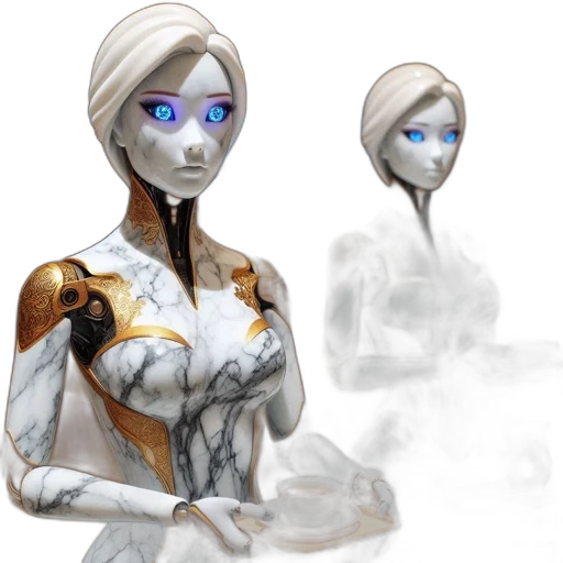 robot, concept art, fantasy art, 3d render transparent PNG cut-out