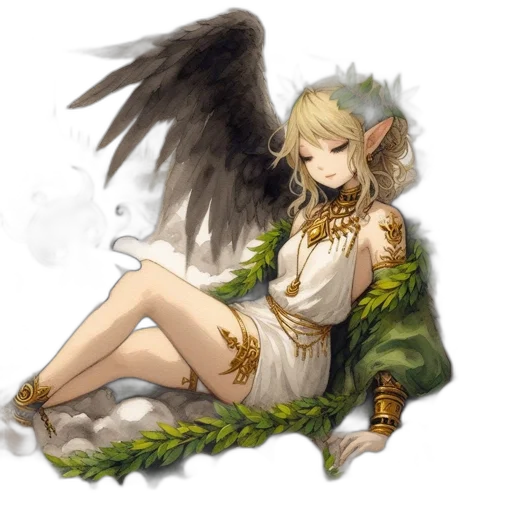 dragon, staff, sword, dress transparent PNG cut-out