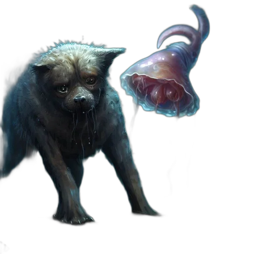 creature, animal, dragon, staff transparent PNG cut-out