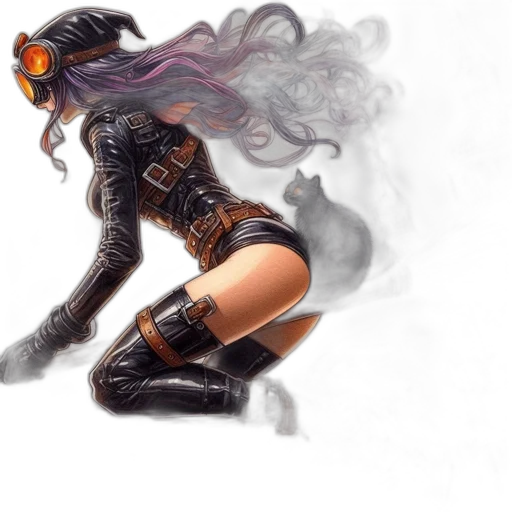 fantasy art, concept art, comic book art, cyberpunk transparent PNG cut-out