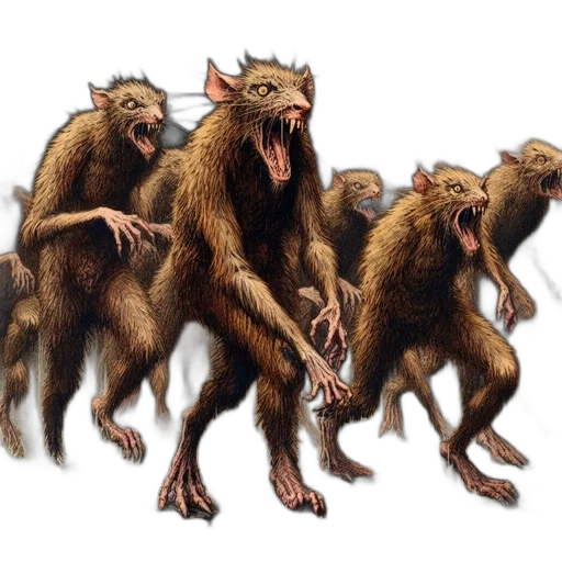 concept art, furious, large, rat-bear transparent PNG cut-out