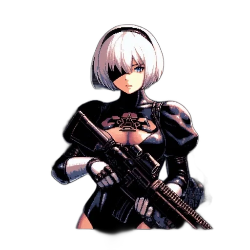 weapon, robot, staff, jacket transparent PNG cut-out