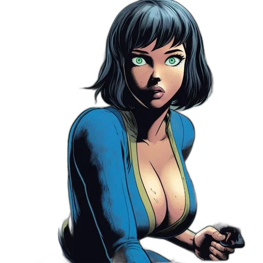 comic book art, concept art, cartoon, animated transparent PNG cut-out