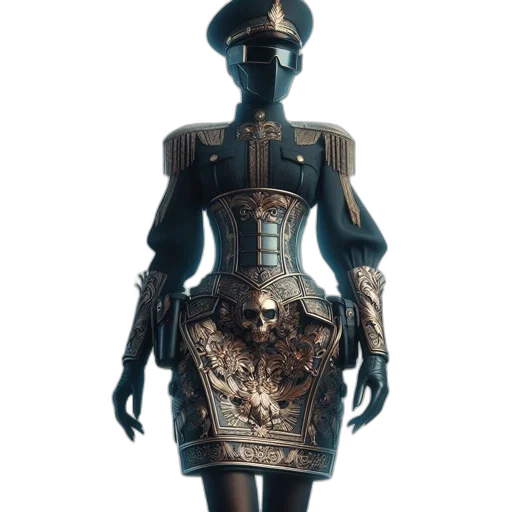 dress, robot, jewelry, staff transparent PNG cut-out