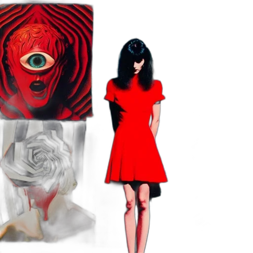 mask, dress, concept art, photorealistic transparent PNG cut-out