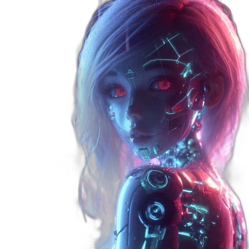 robot, face, cyberpunk, concept art transparent PNG cut-out