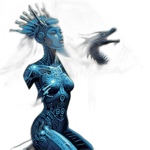 concept art, fantasy art, comic book art, cyberpunk transparent PNG cut-out