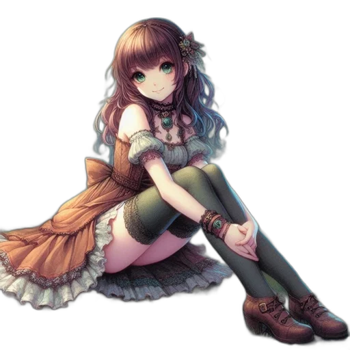 staff, dress, weapon, shoes transparent PNG cut-out