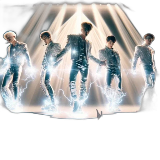 concept art, outer space, neon lights, five transparent PNG cut-out