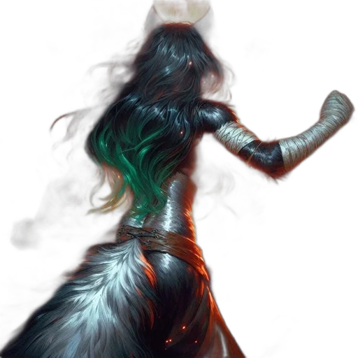 dragon, creature, dress, staff transparent PNG cut-out