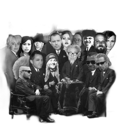 staff, black-and-white, group, photo transparent PNG cut-out