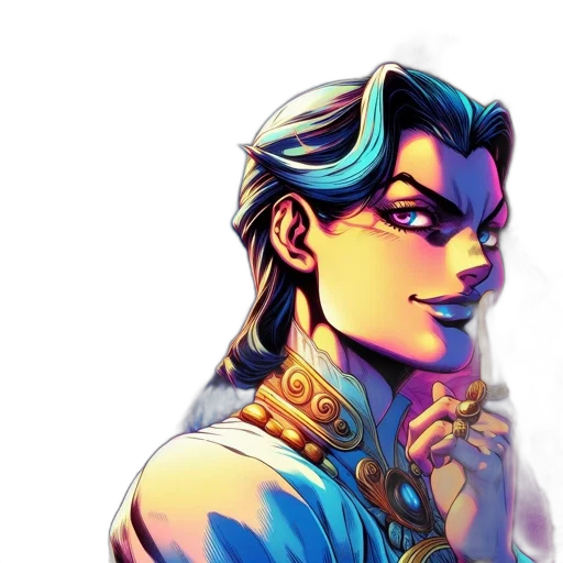 crown, face, staff, comic book art transparent PNG cut-out