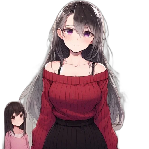 dress, hair, creature, flower transparent PNG cut-out