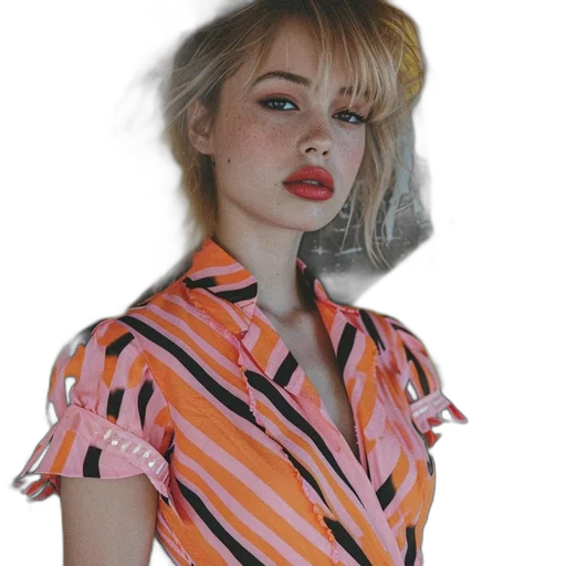 dress, jacket, hair, face transparent PNG cut-out