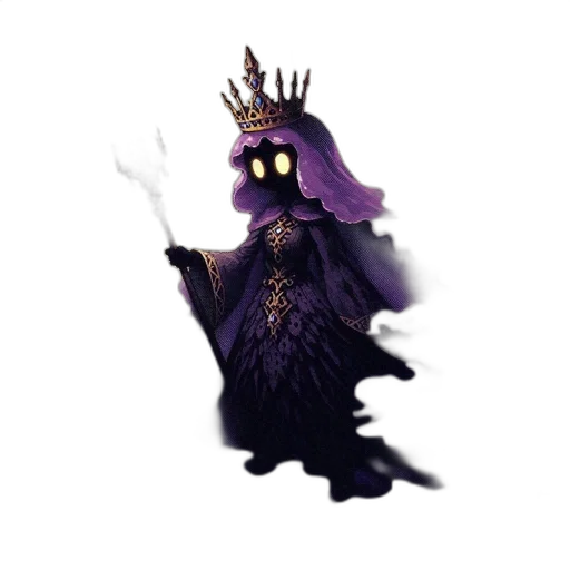 crown, dress, staff, creature transparent PNG cut-out
