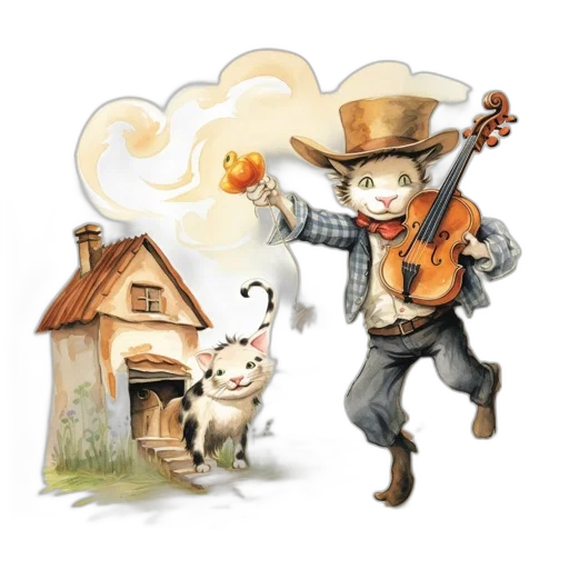 concept art, watercolor, fantasy art, whimsical transparent PNG cut-out