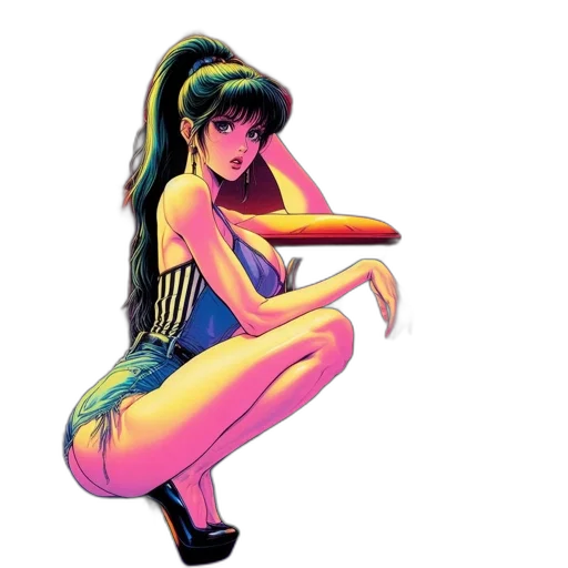dress, comic book art, concept art, pixel art transparent PNG cut-out