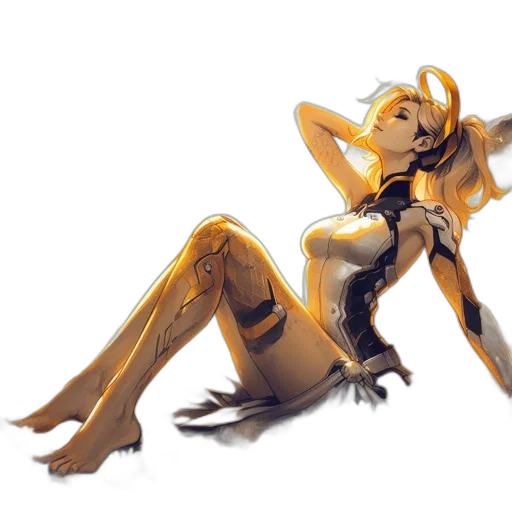 robot, concept art, fantasy art, cyberpunk transparent PNG cut-out
