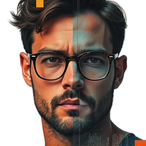 face, mask, hair, robot transparent PNG cut-out