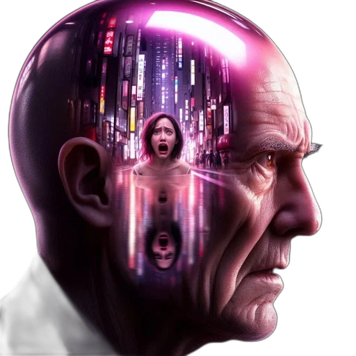 robot, face, cyberpunk, concept art transparent PNG cut-out