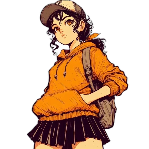 jacket, dress, hat, staff transparent PNG cut-out