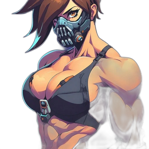 mask, cyberpunk, concept art, comic book art transparent PNG cut-out