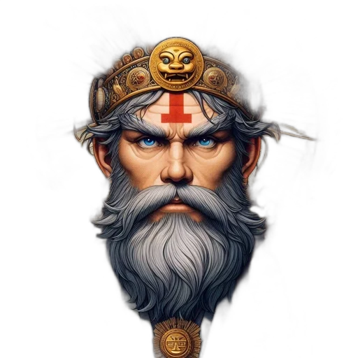 face, mask, staff, fantasy art transparent PNG cut-out