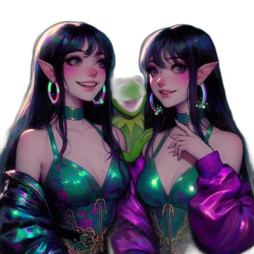 fantasy art, concept art, vaporwave, pixel art transparent PNG cut-out