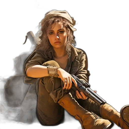 weapon, jacket, concept art, photorealistic transparent PNG cut-out