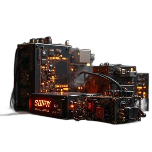 robot, crown, cyberpunk, 3d render transparent PNG cut-out
