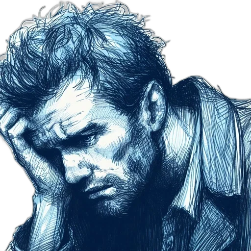 jacket, face, comic book art, photorealistic transparent PNG cut-out