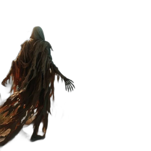 creature, hair, dress, staff transparent PNG cut-out