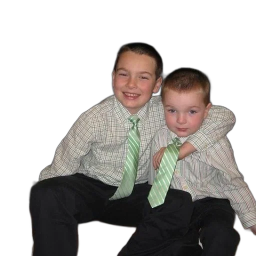 two, boys, sit, front transparent PNG cut-out