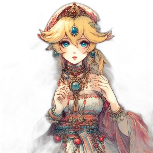 dress, crown, staff, mask transparent PNG cut-out