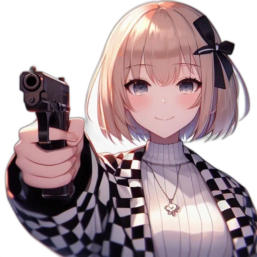 weapon, jacket, staff, robot transparent PNG cut-out