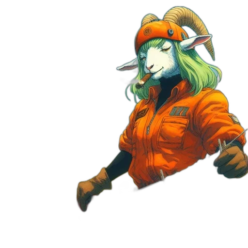 jacket, staff, hat, dragon transparent PNG cut-out