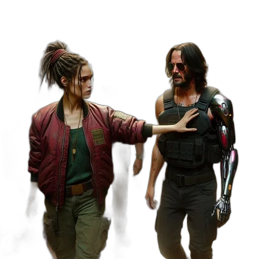 jacket, concept art, cyberpunk, comic book art transparent PNG cut-out