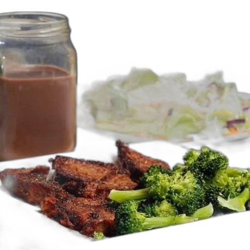 food, plate, meat, broccoli transparent PNG cut-out