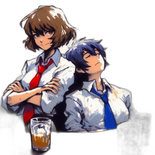 jacket, anime, pixel art, watercolor transparent PNG cut-out