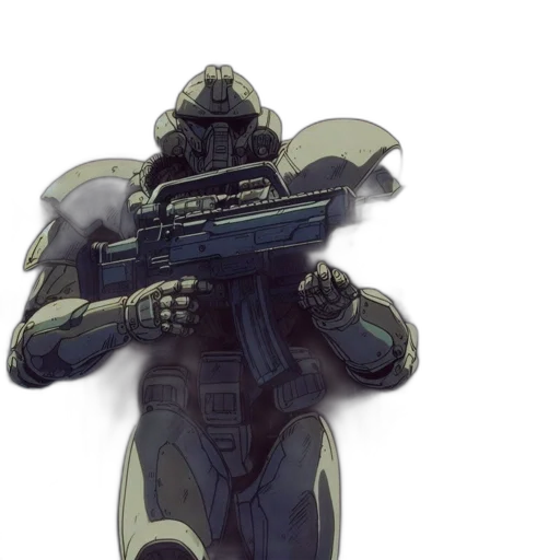 robot, weapon, concept art, 3d render transparent PNG cut-out