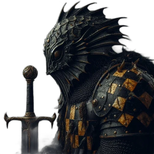 sword, dragon, mask, weapon transparent PNG cut-out
