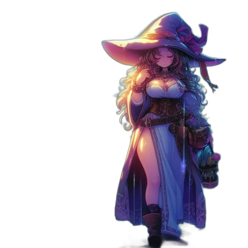 staff, hat, dress, concept art transparent PNG cut-out